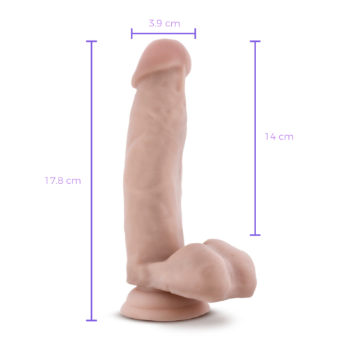 Dr. Skin 18 cm con Testículos – Vainilla-medidas