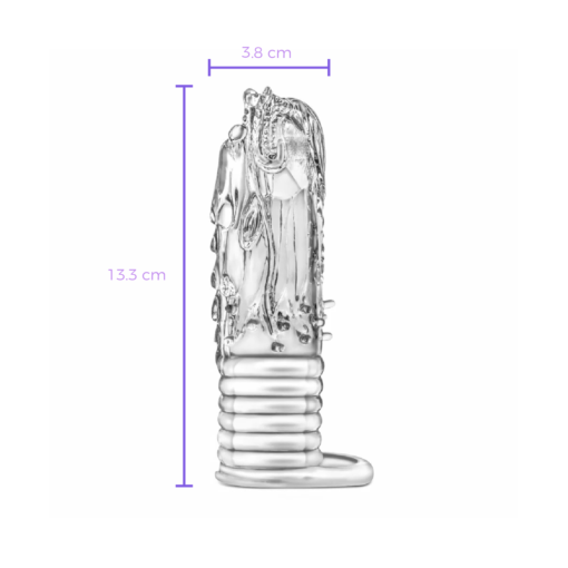 Funda Performance para Pene con Texturizado de Dragón y Sujetador de Testículos 13 cm-medidas